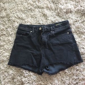 Black High Waisted Denim Shorts